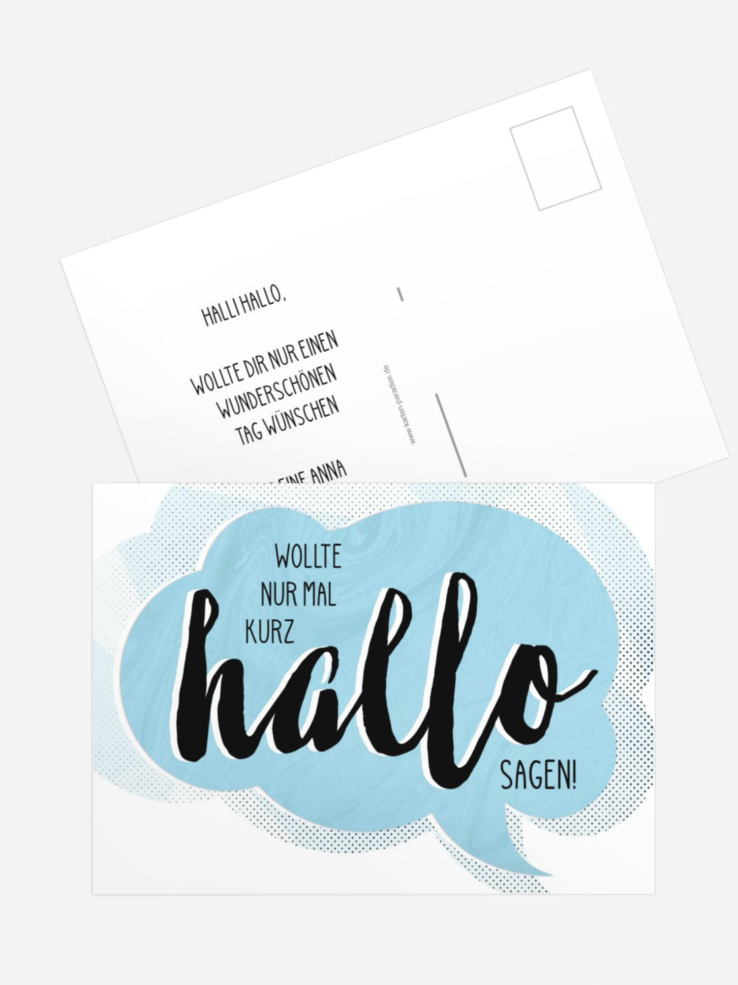 Spruchkarte Hallo