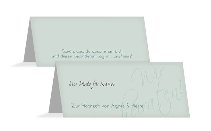 Tischkarte Liebesbotschaft