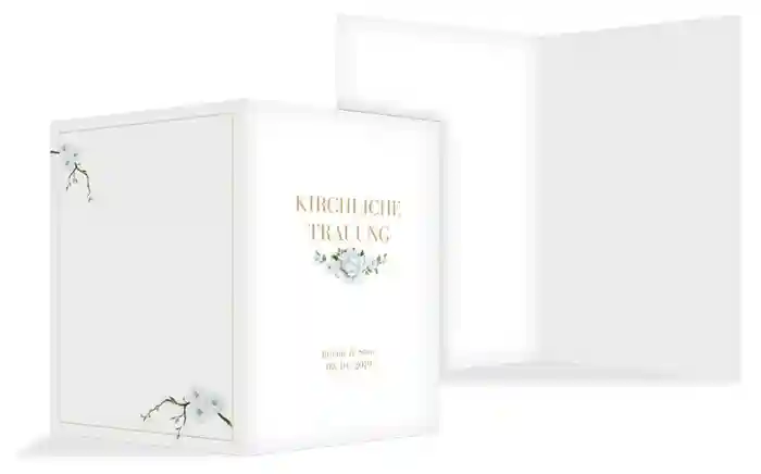 Kirchenheft Umschlag zur Hochzeit Weiße Rose