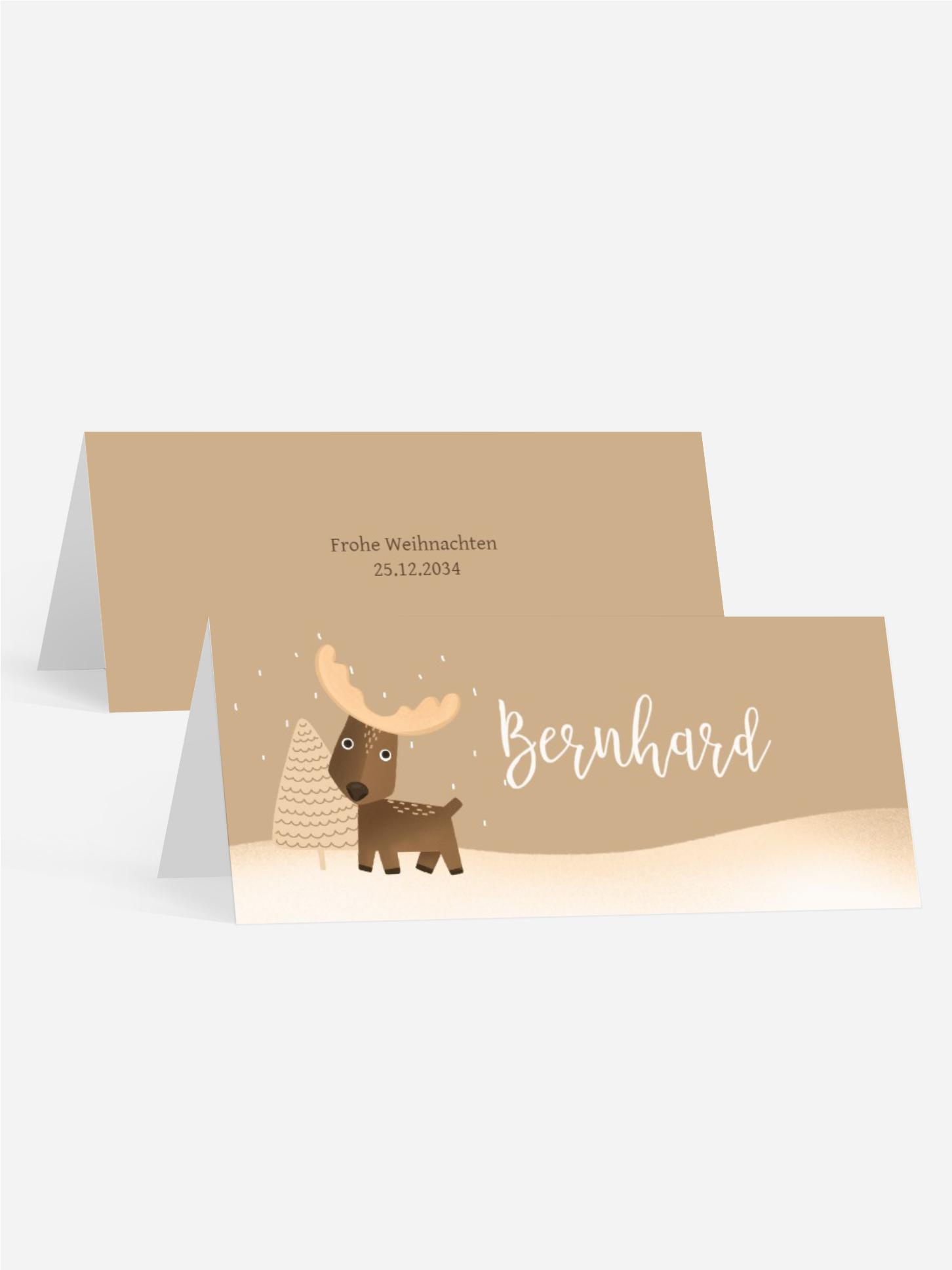 Weihnachtstischkarte Kleiner Hirsch