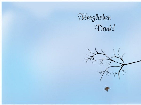 Dankeskarte Blatt hoch