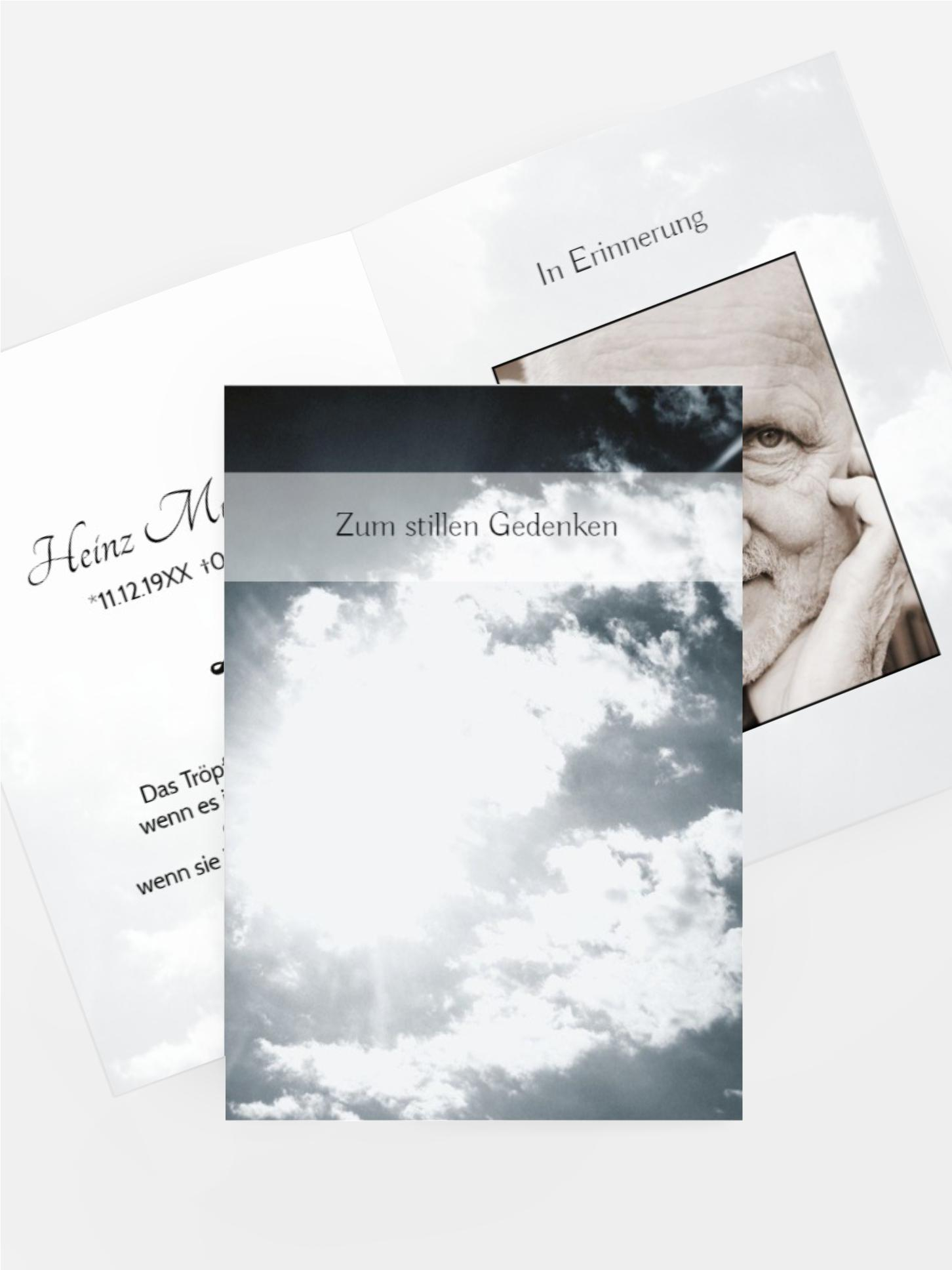 Sterbebildkarte Wolkenhimmel