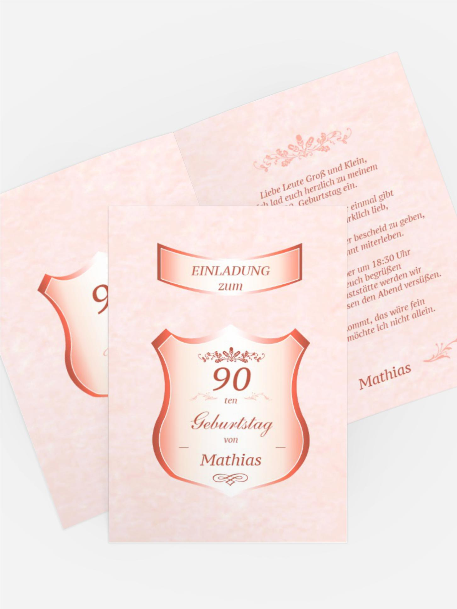 Geburtstagseinladung 90 label