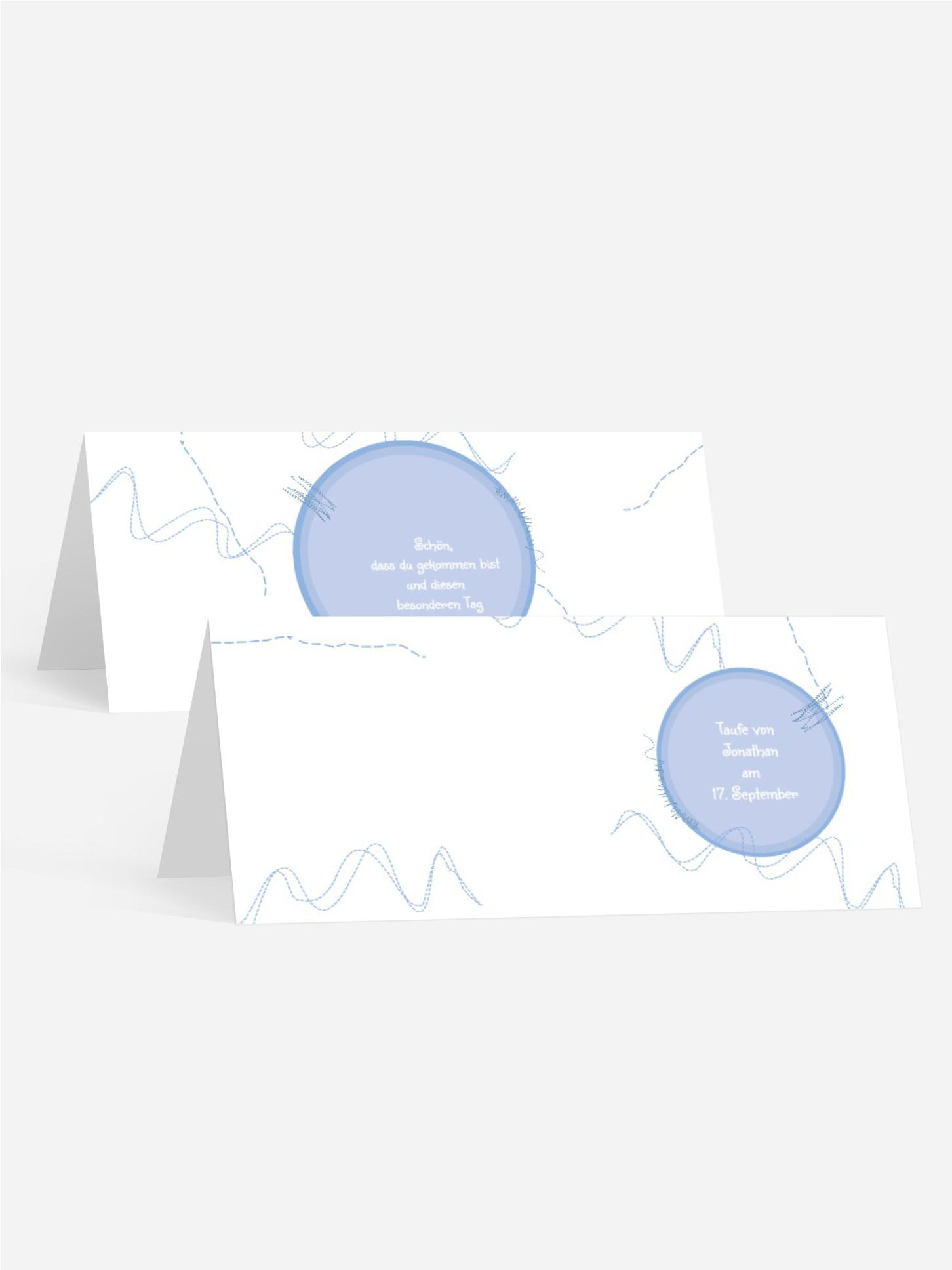 Tischkarte Taufe Stickmuster