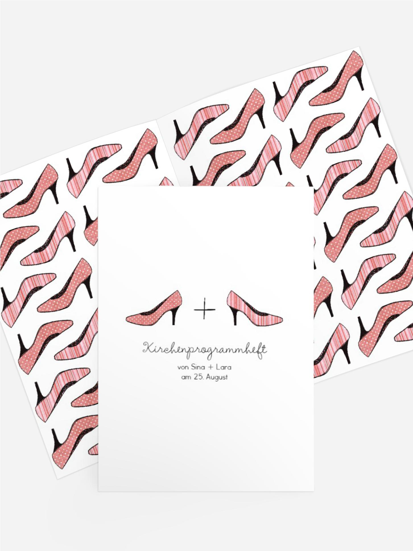 Kirchenheft Umschlag zur Hochzeit High Heels