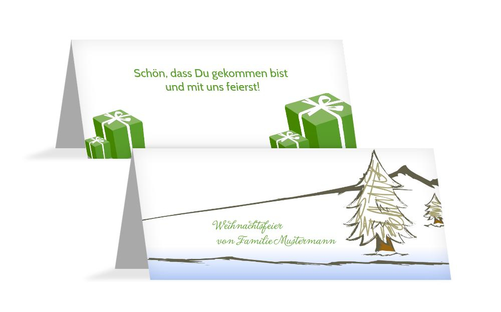 Tischkarte Weihnachten Scribble