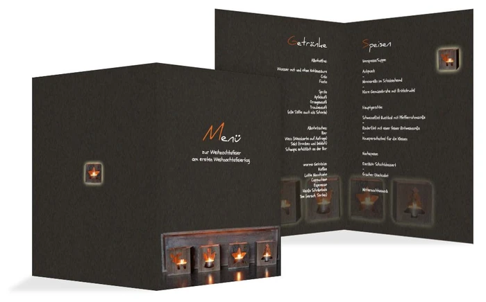 Weihnachtsmenükarte Adventszeit