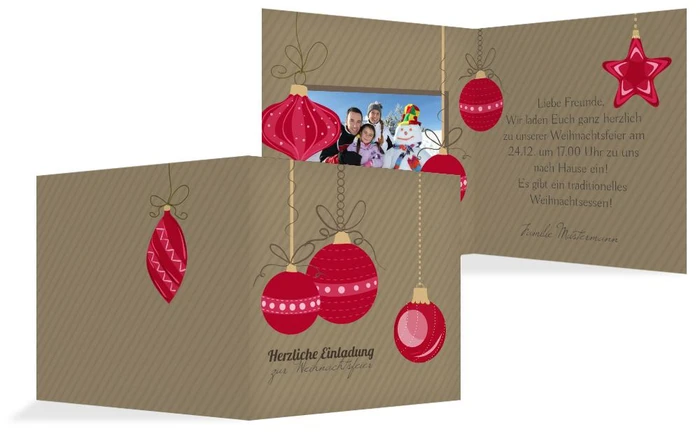 Foto Weihnachtseinladung Bunte Kugeln Foto Weihnachtseinladung Bunte Kugeln