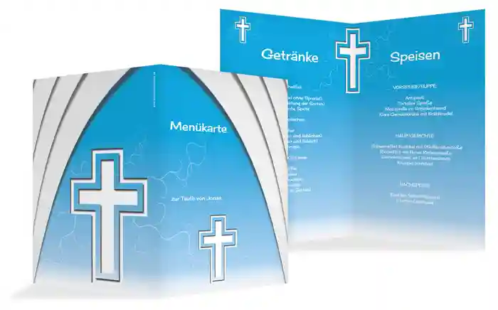 Menükarte Taufe Gotischer Bogen Menükarte Taufe Gotischer Bogen
