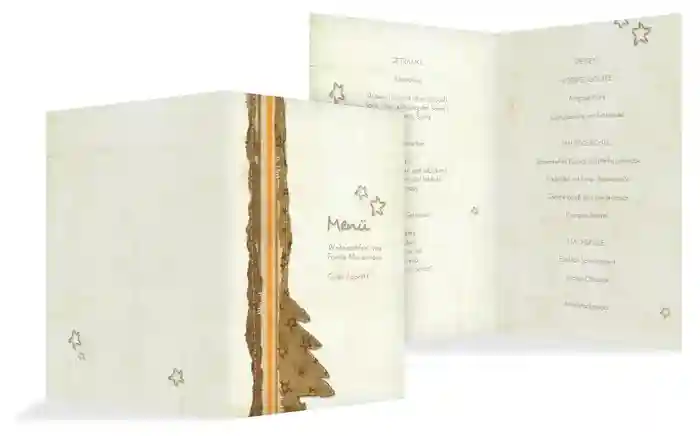 Weihnachts Menükarte Stoffbaum