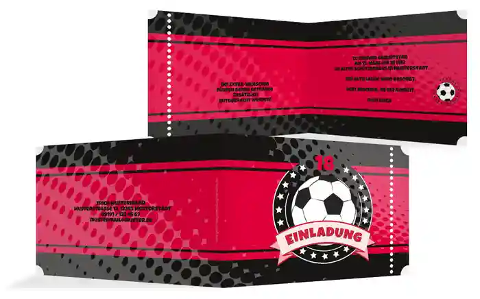 Geburtstag Einladungskarte Fussballstar 18