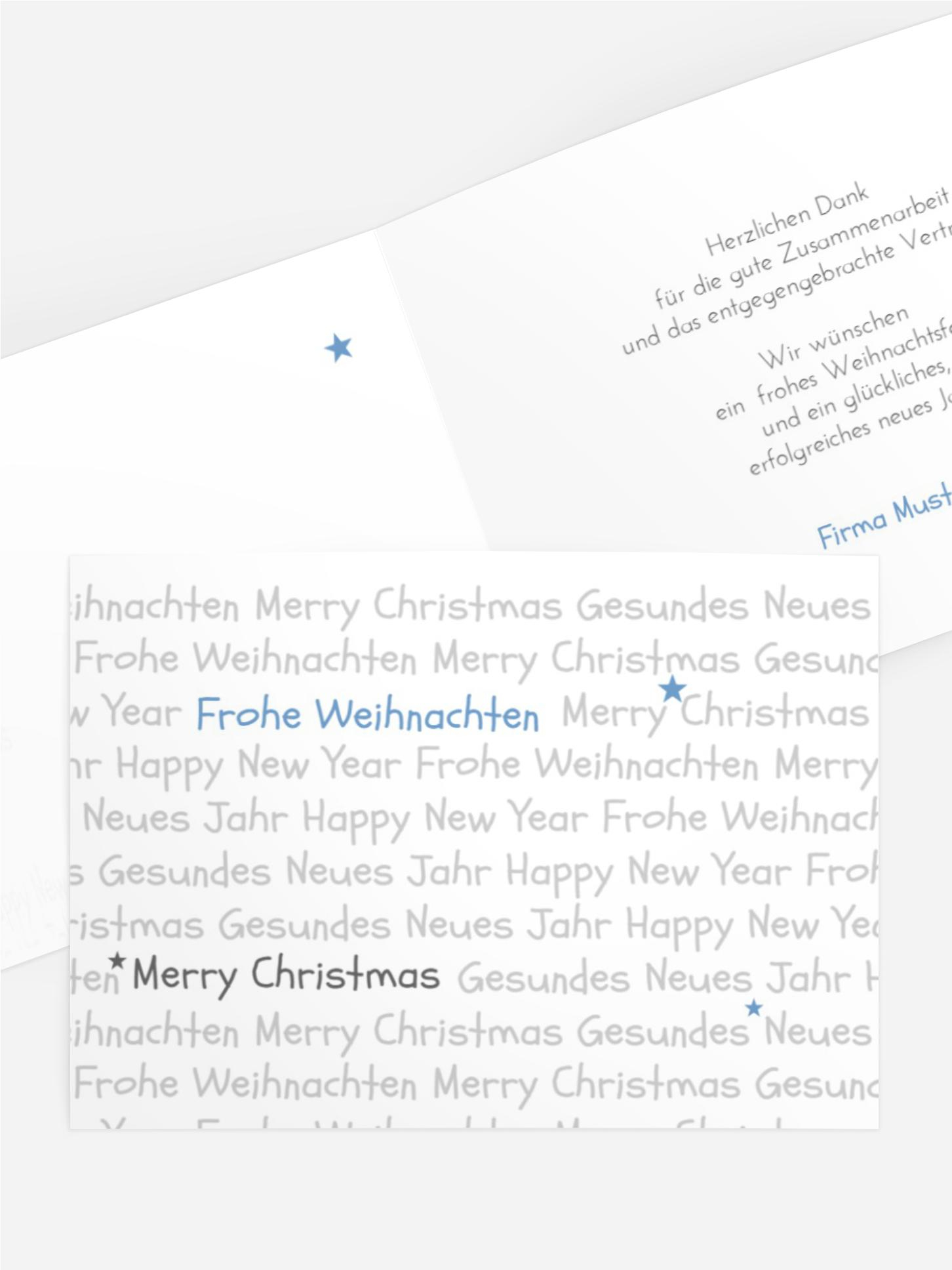 Weihnachts Grußkarte geschäftlich Schrift