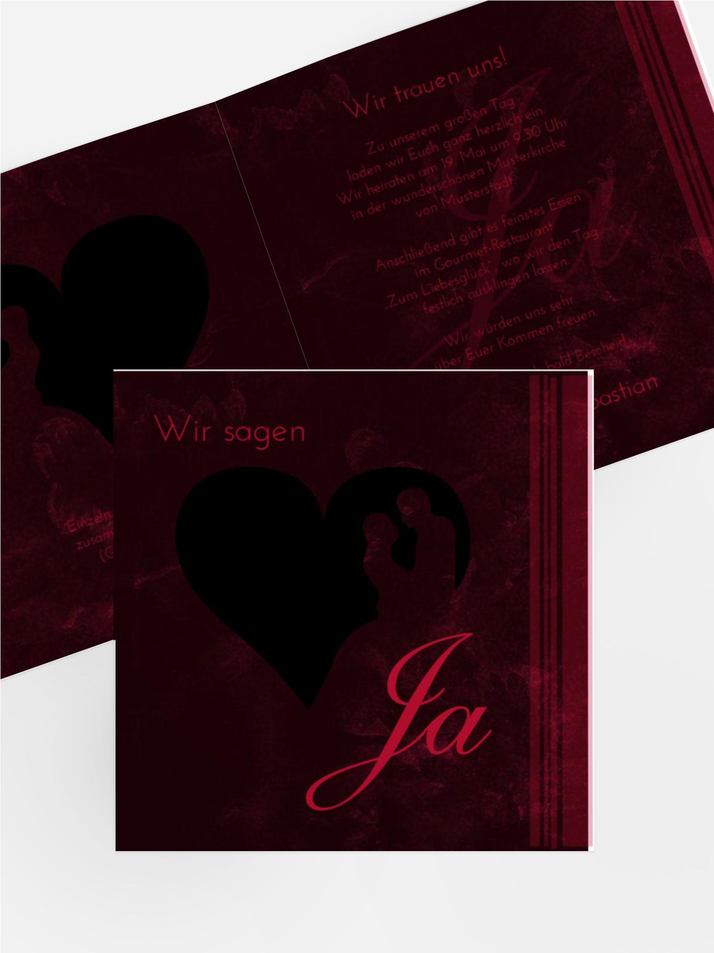 Hochzeitseinladung Liebespärchen