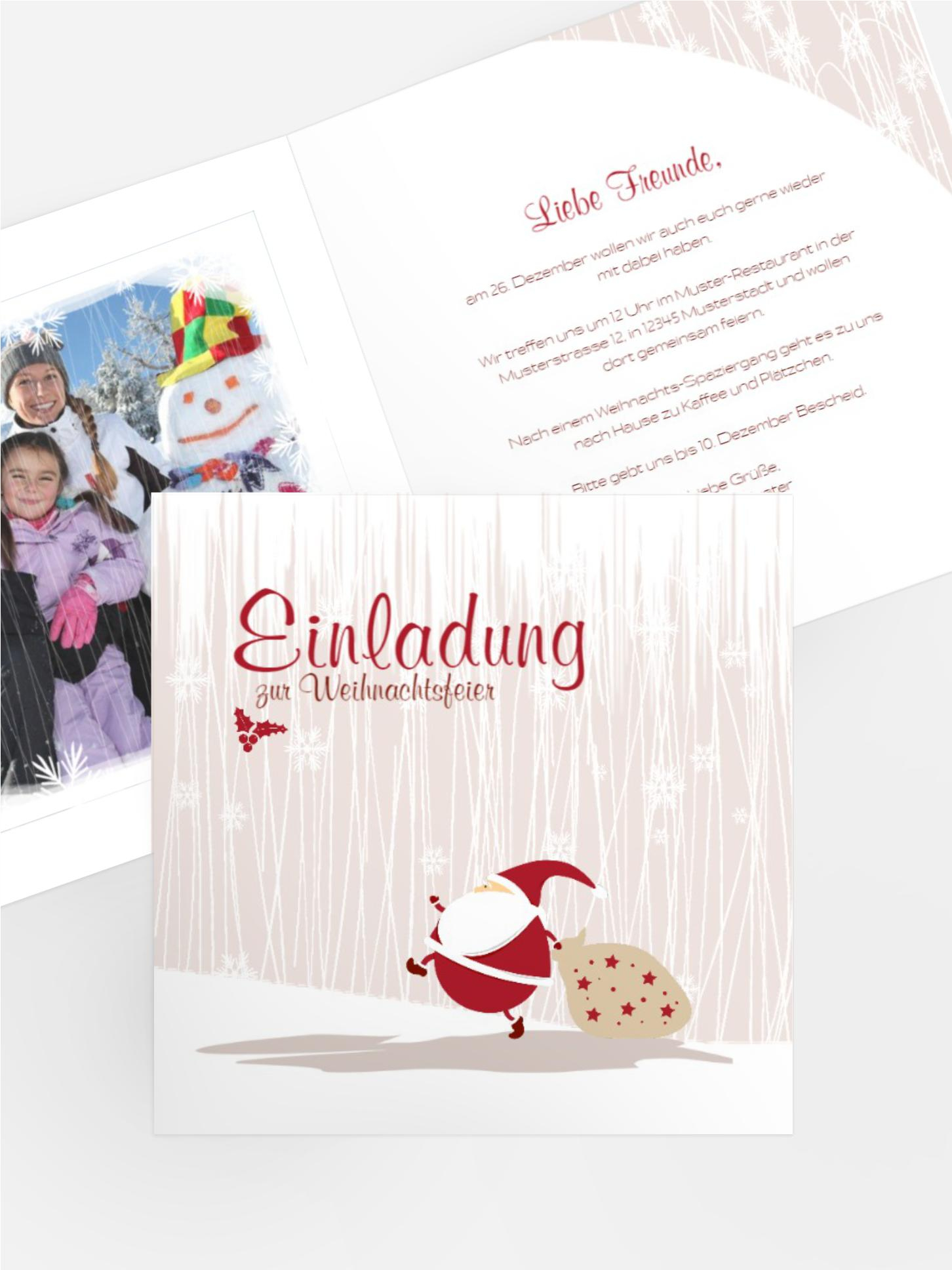 Foto Weihnachtseinladung Weihnachtsmann