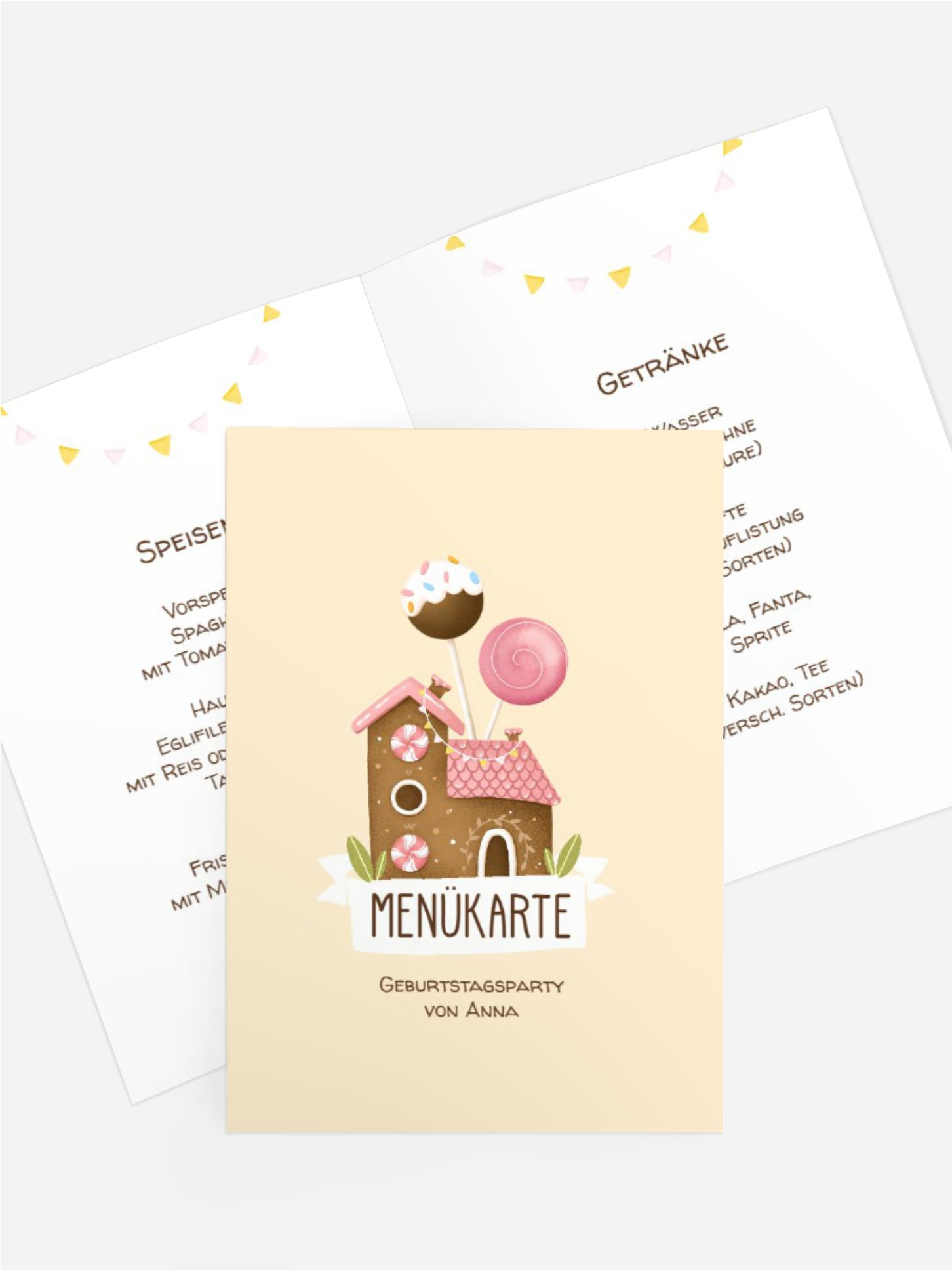 Menükarte Kindergeburtstag Schnecke