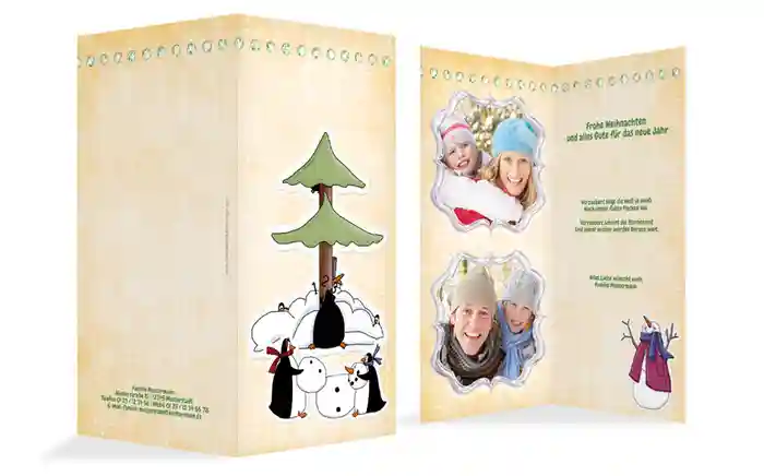 Weihnachtsgrußkarte Privat Comic