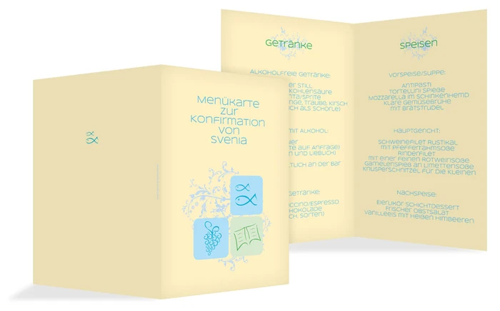Menükarte Konfirmation Fisch Menükarte Konfirmation Fisch