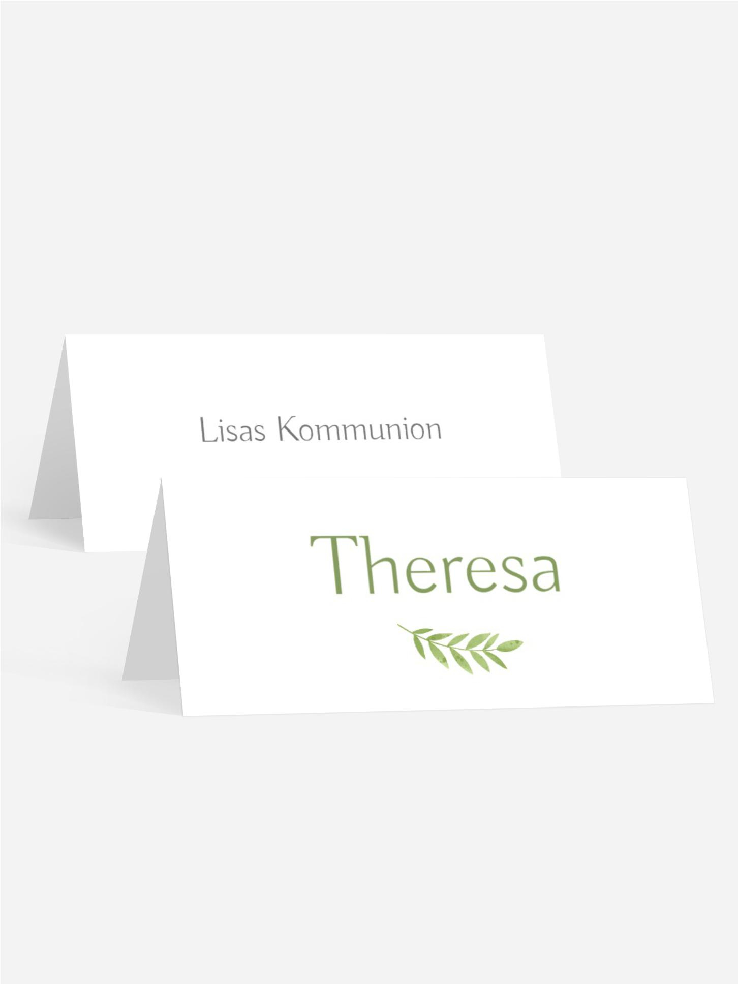 Tischkarte Kommunion Blühender Fisch