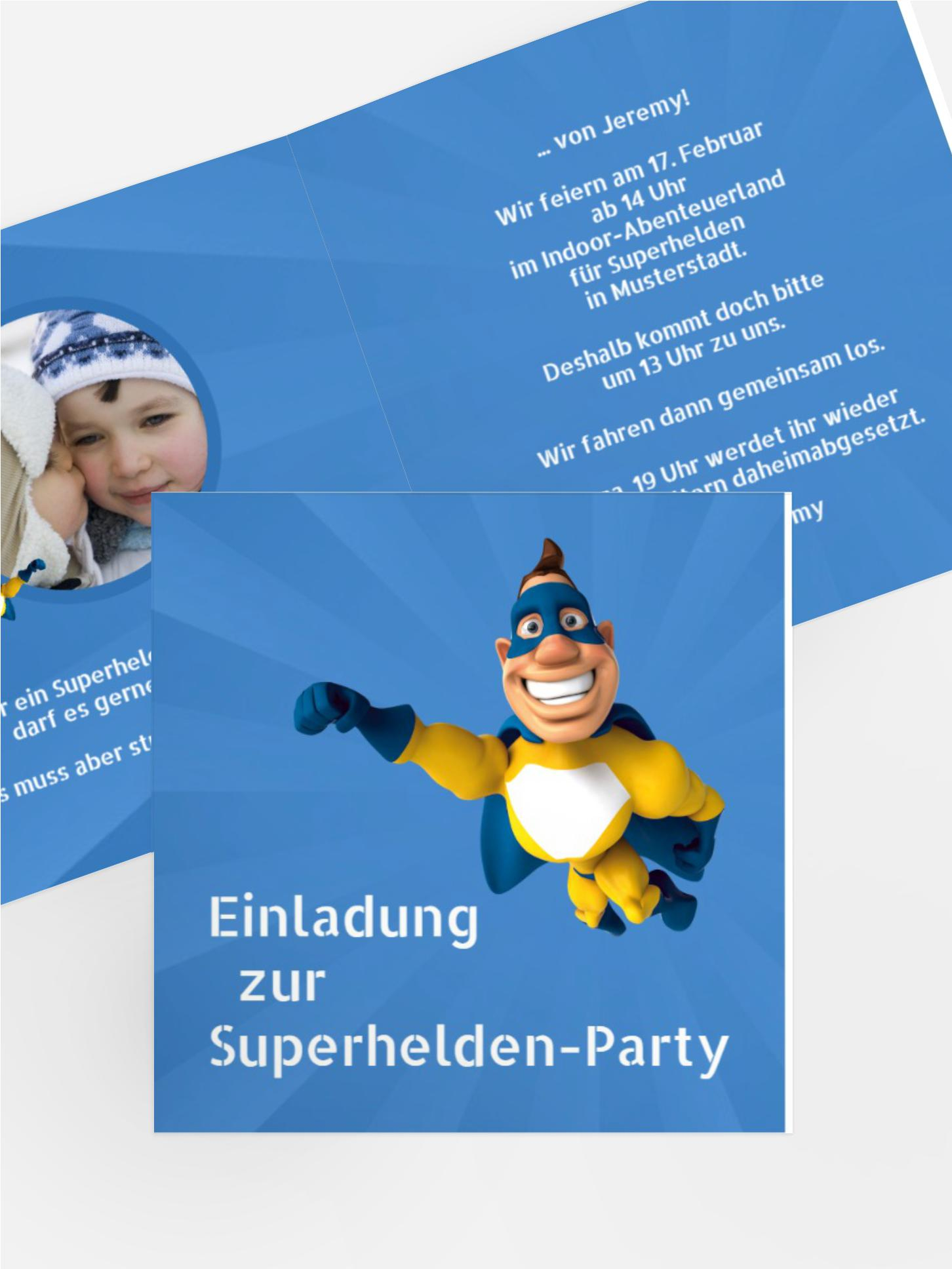 Einladung zum Geburtstag Superheld Foto Einladung zum Geburtstag Superheld Foto