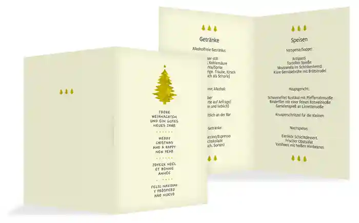 Weihnachtsmenükarte Bäumchen