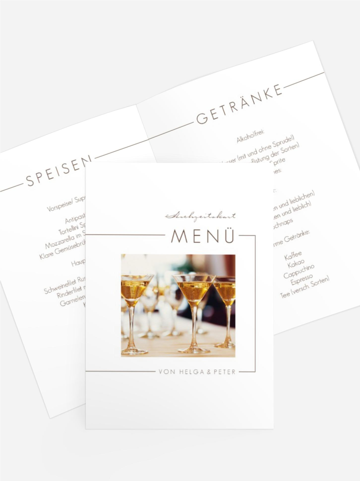 Menükarte Gemeinsam Gerahmt