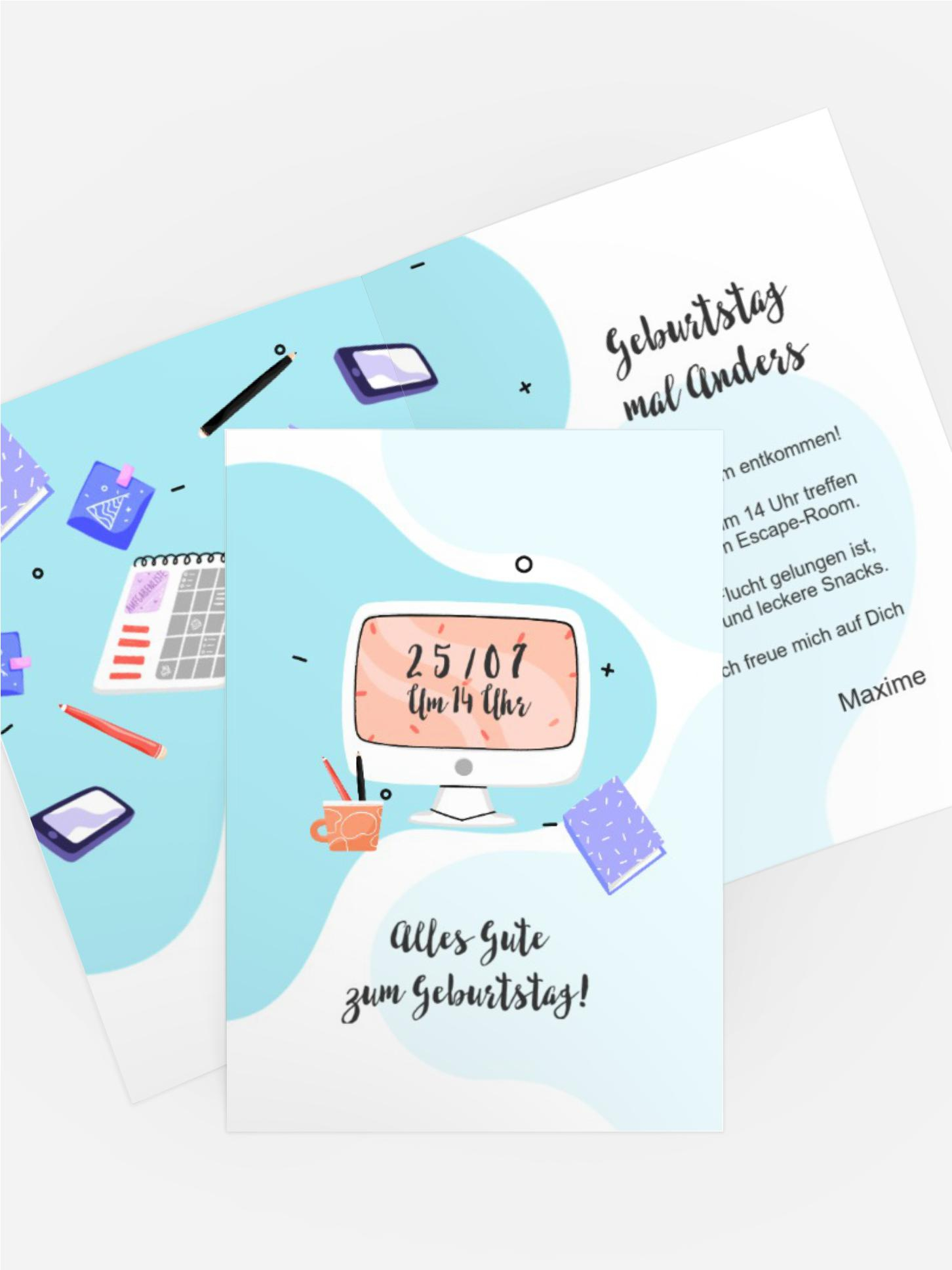 Jugendliche Geburtstagseinladung Computergenie