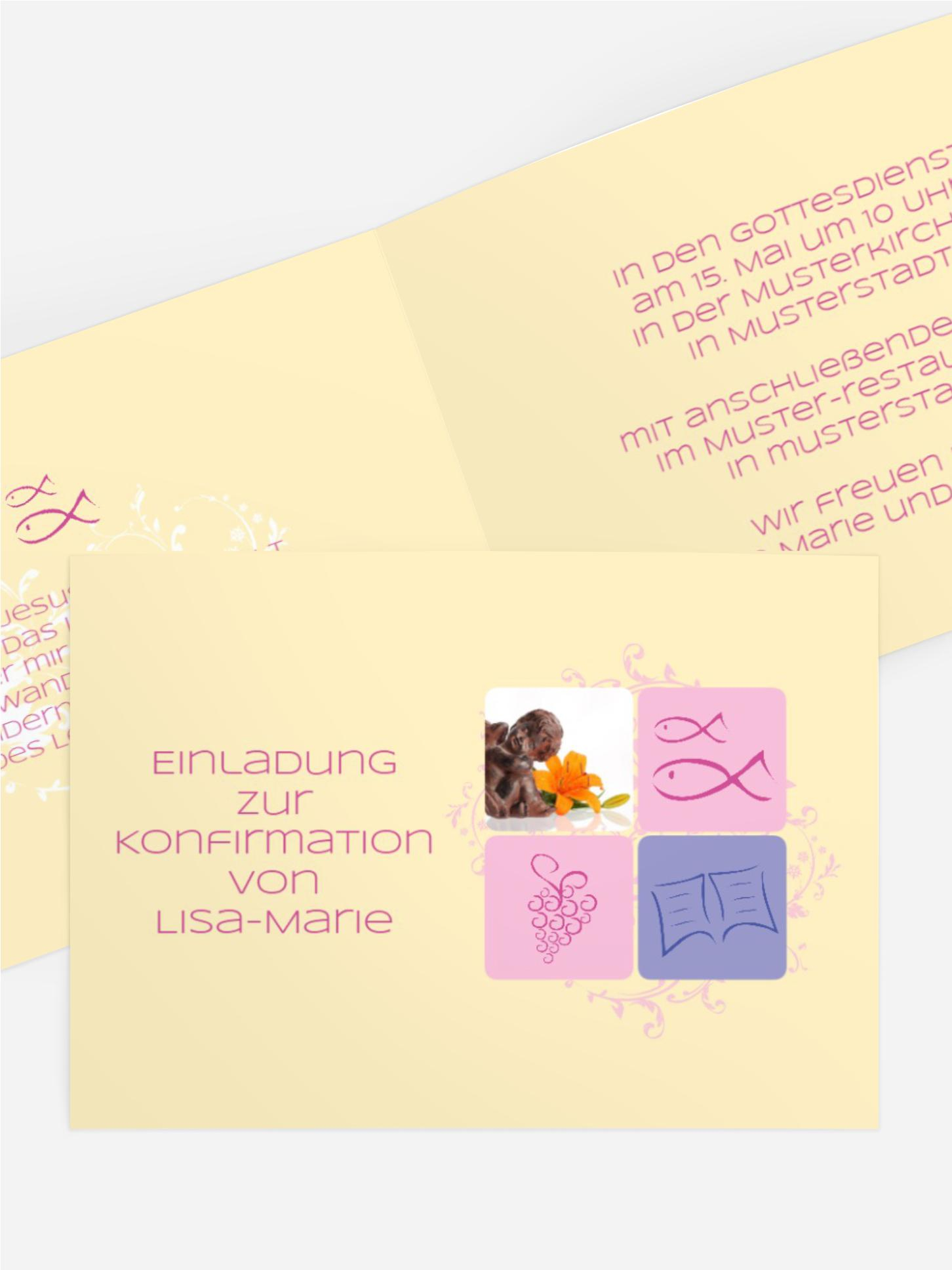 Einladungskarte Konfirmation Fisch