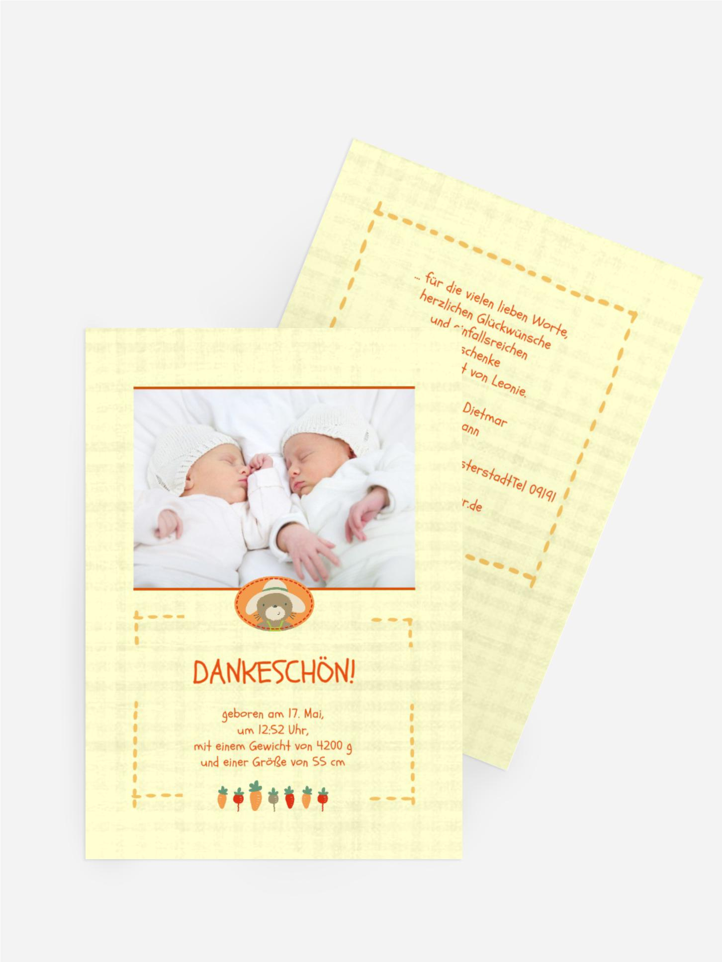 Geburt Dankeskarte Paper