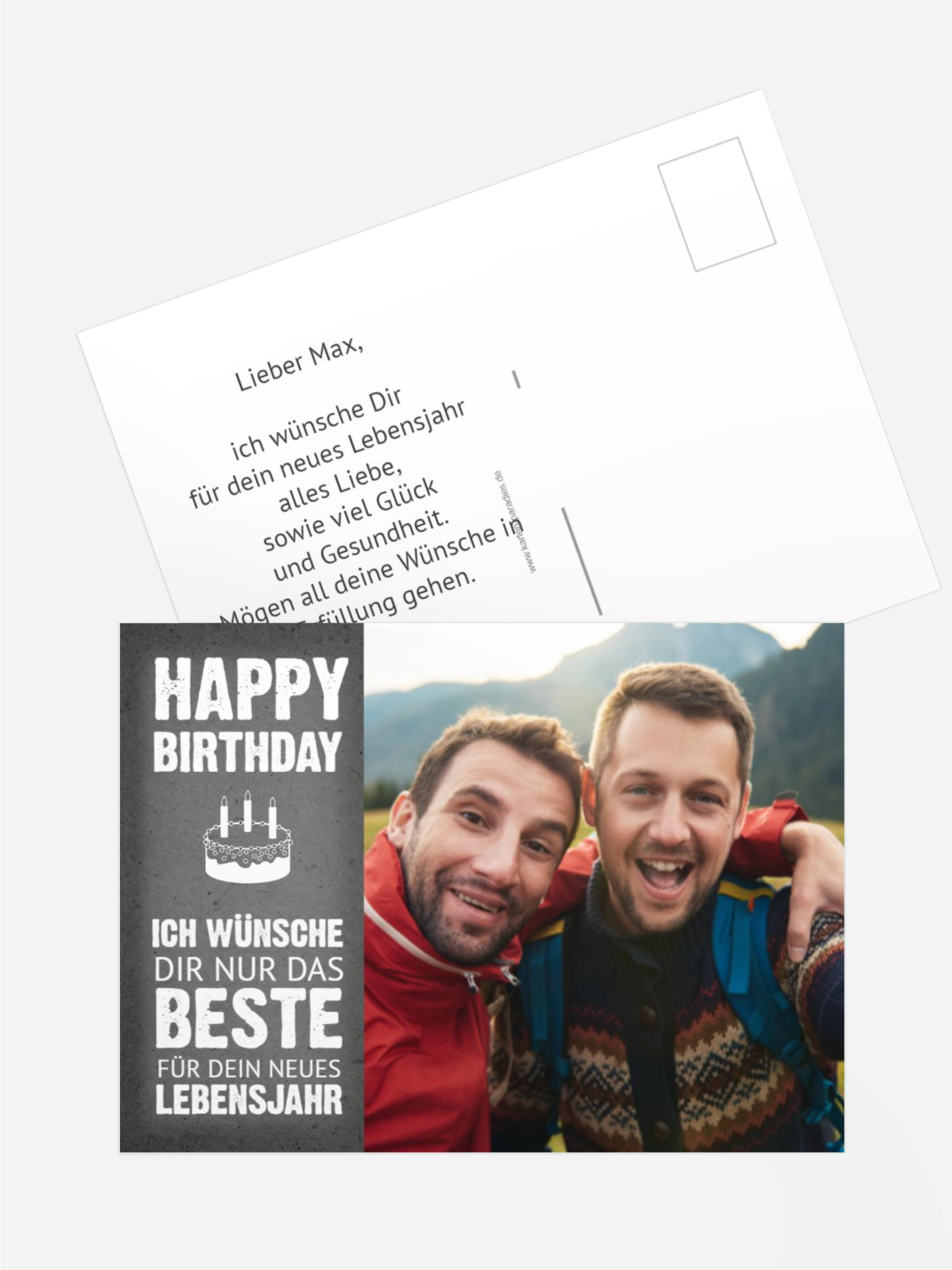 Glückwunschkarte zum Geburtstag Torte