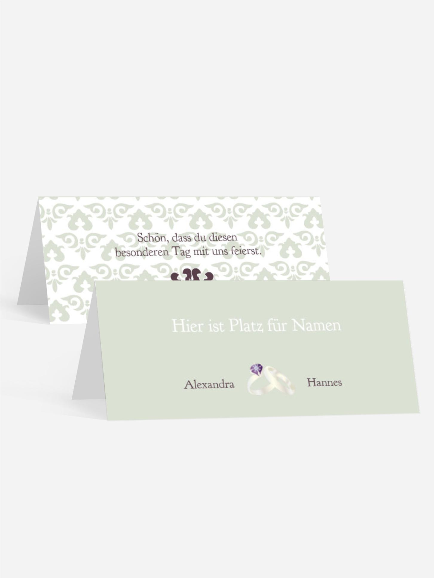 Tischkarte Ornament mit Herz