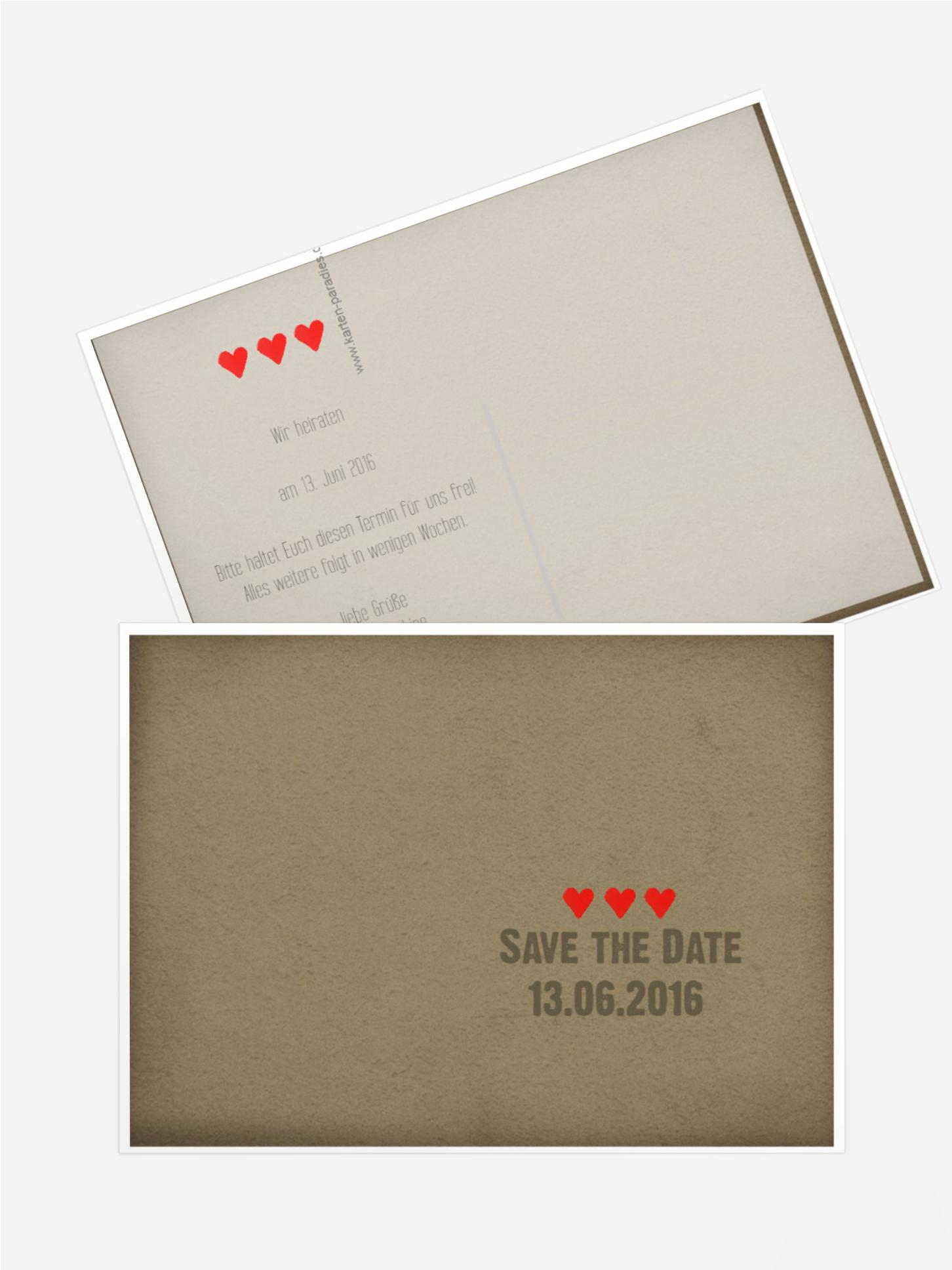 Save the Date Vintage Herzen