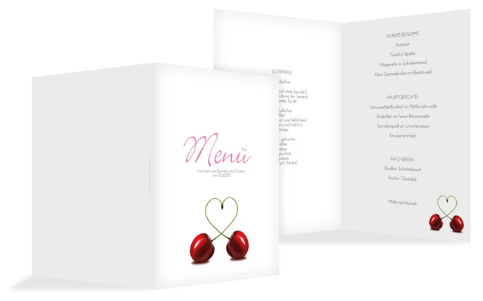 Menükarte Kirsche