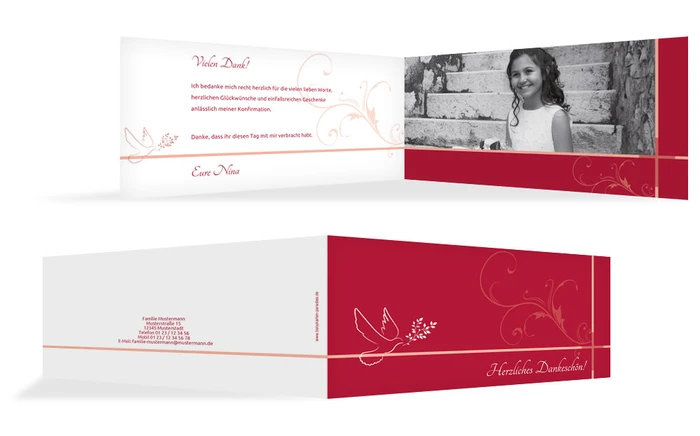 Dankeskarte zur Konfirmation floral Dankeskarte zur Konfirmation floral