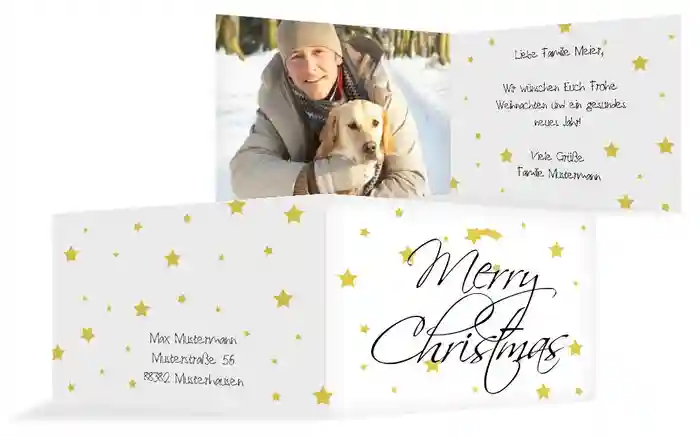 Foto Weihnachtsgrußkarte Sterne