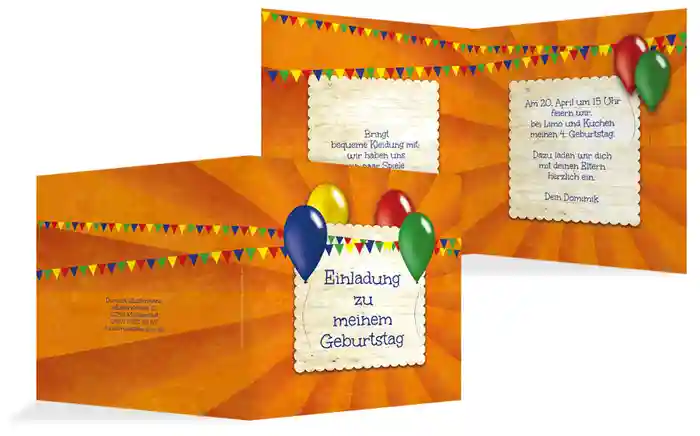 Einladungskarte Geburtstag Luftballons Einladungskarte Geburtstag Luftballons