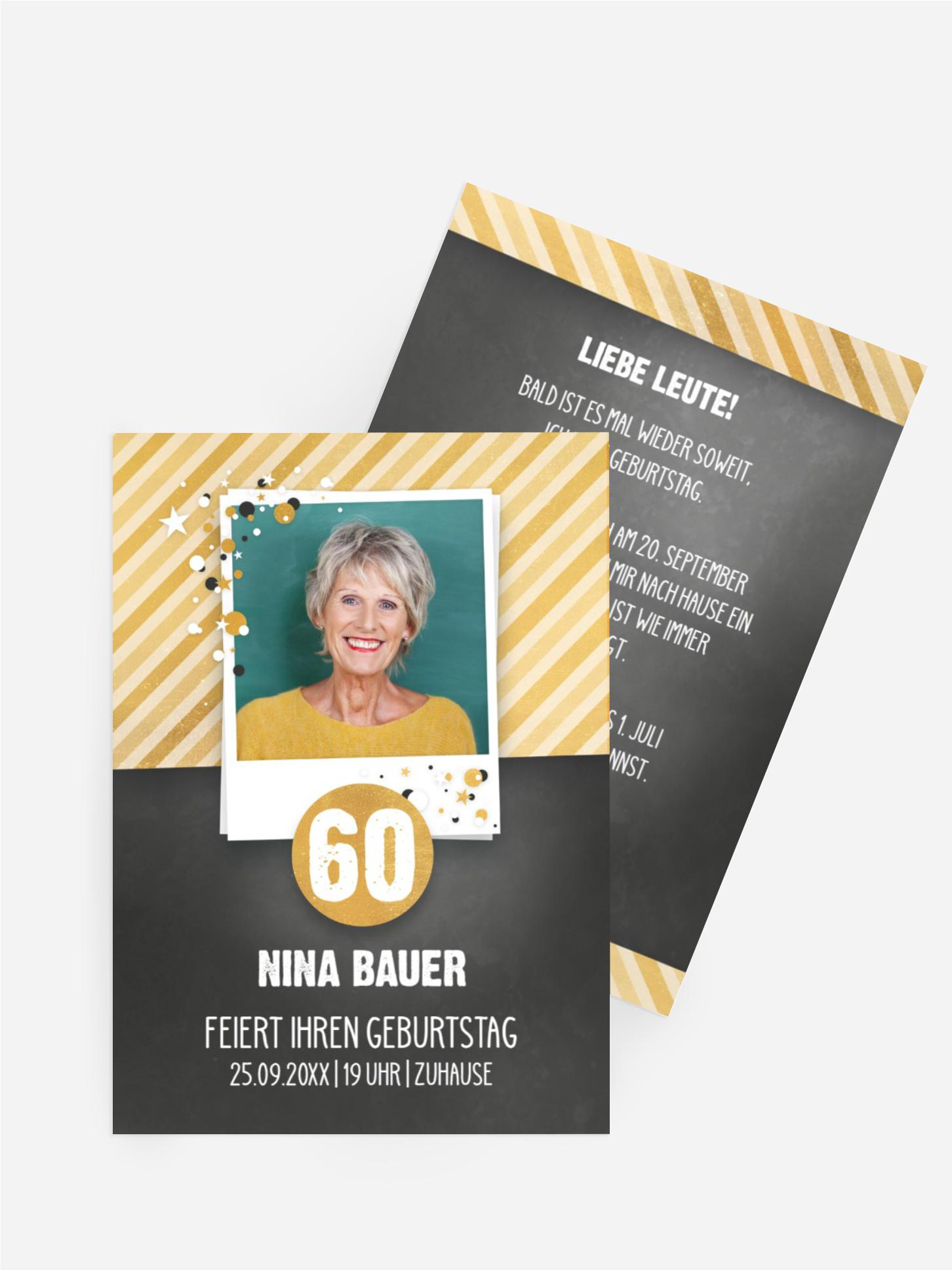 Geburtstagseinladung Konfetti 60