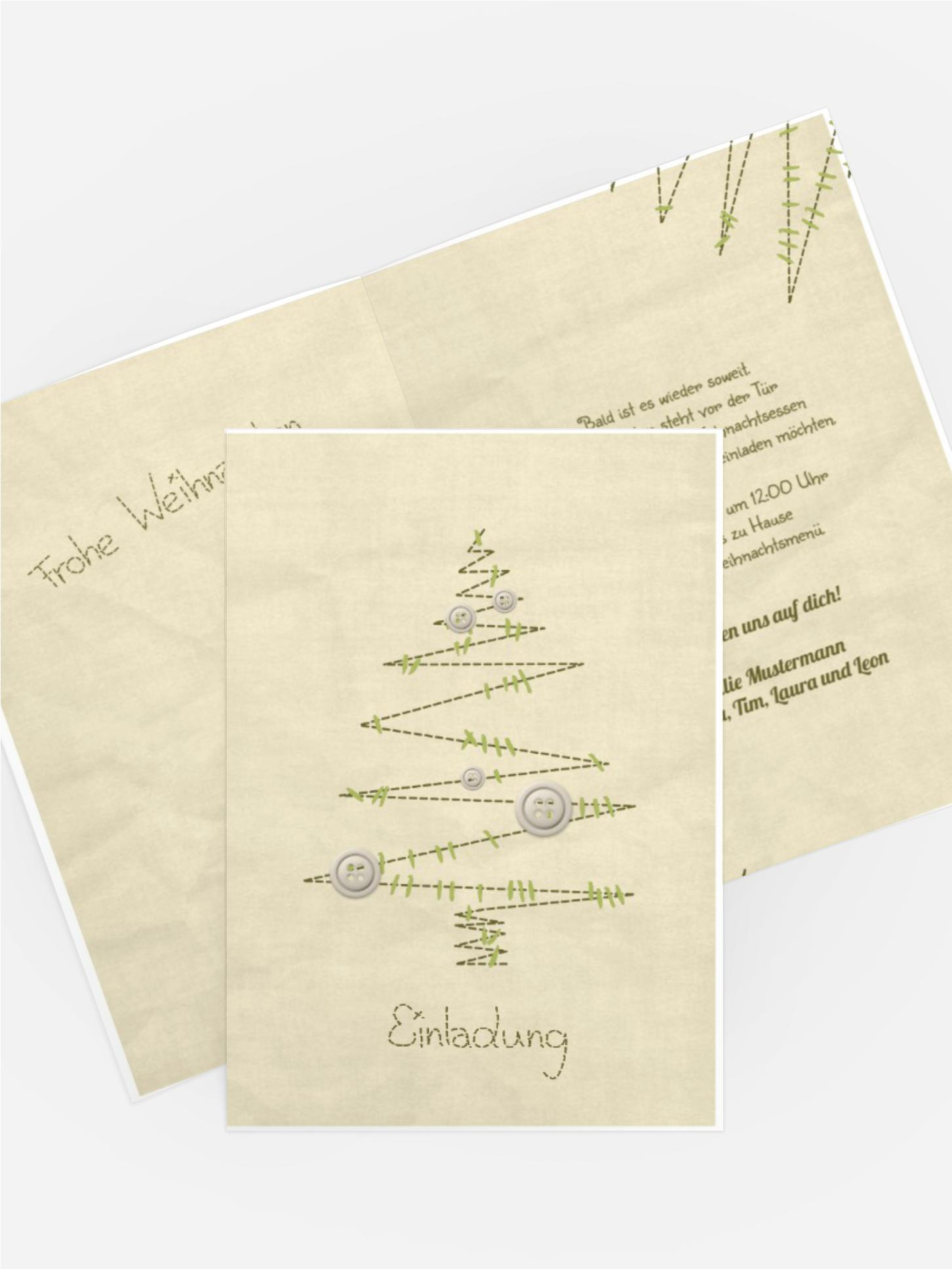 Einladung Weihnachten Privat Nahtbaum