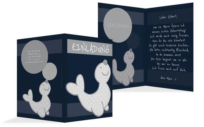 Geburtstagseinladung Robbe Geburtstagseinladung Robbe