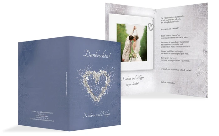 Dankeskarte glamour heart