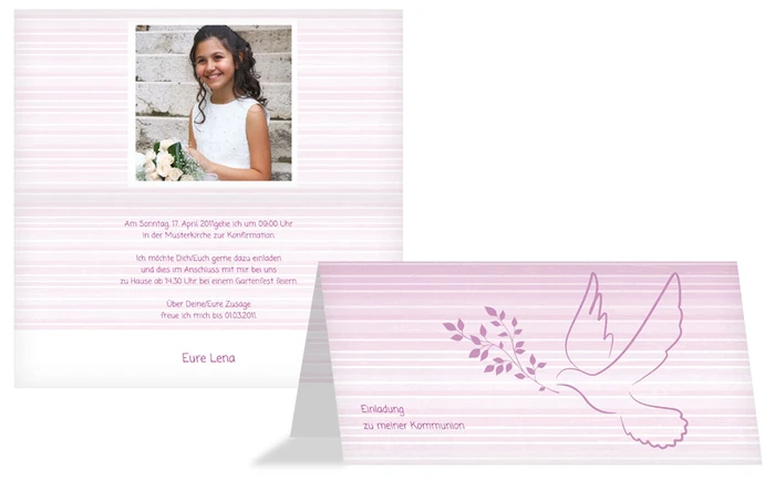 Einladungskarte Konfirmation_Taube 2