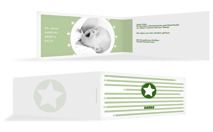 Baby Dankeskarte a new star