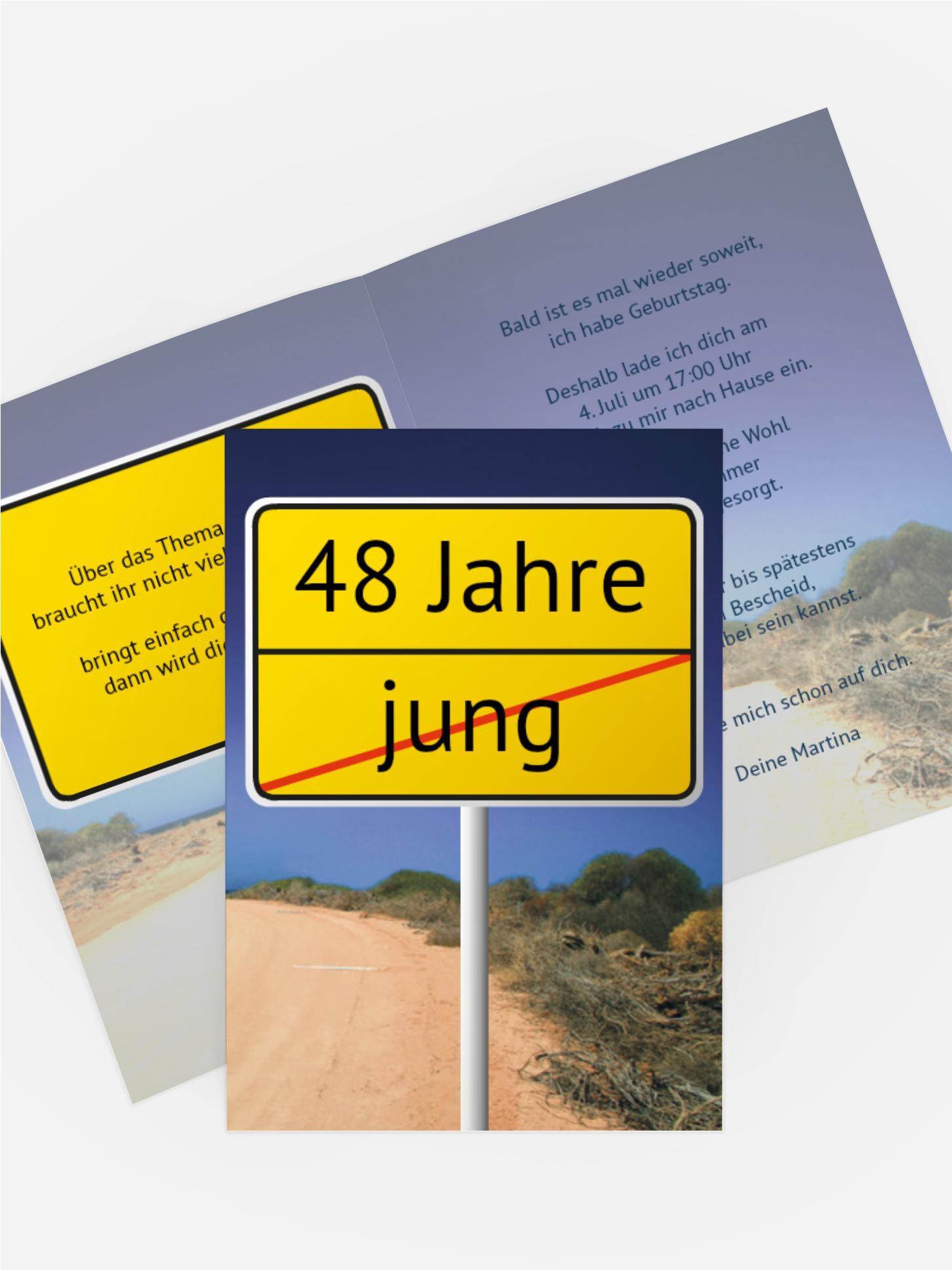 Einladung zum Geburtstag Straßenschild