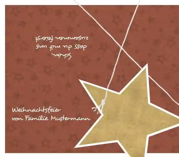 Weihnachts Tischkarte Sternenschnur