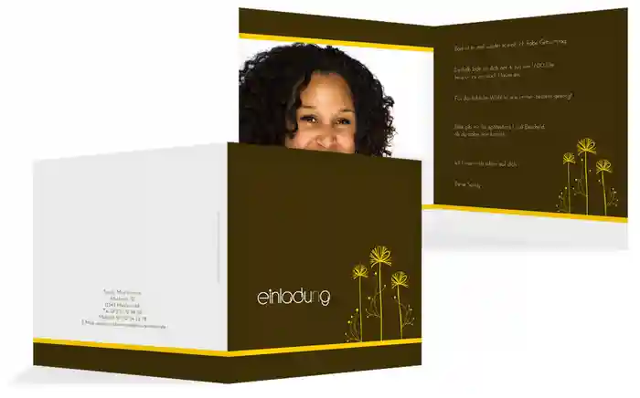 Geburtstagseinladung abstract flower Foto