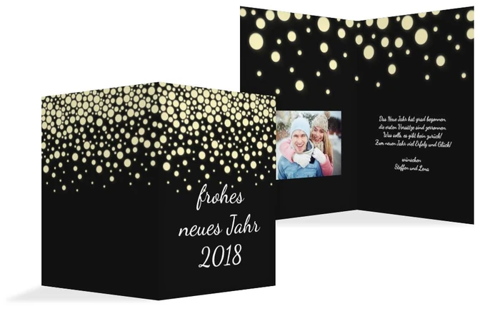 Neujahrskarte Funkelregen