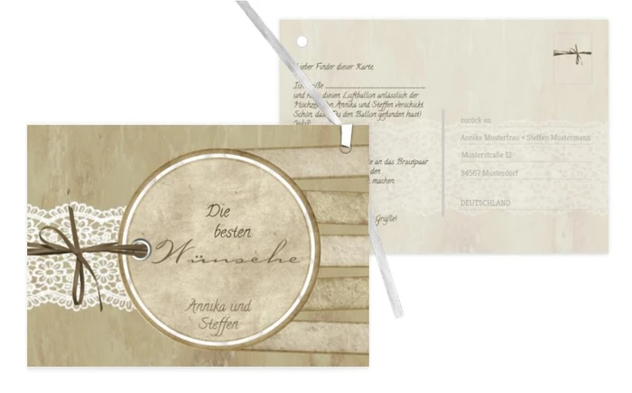 Ballonkarte Vintage Lace