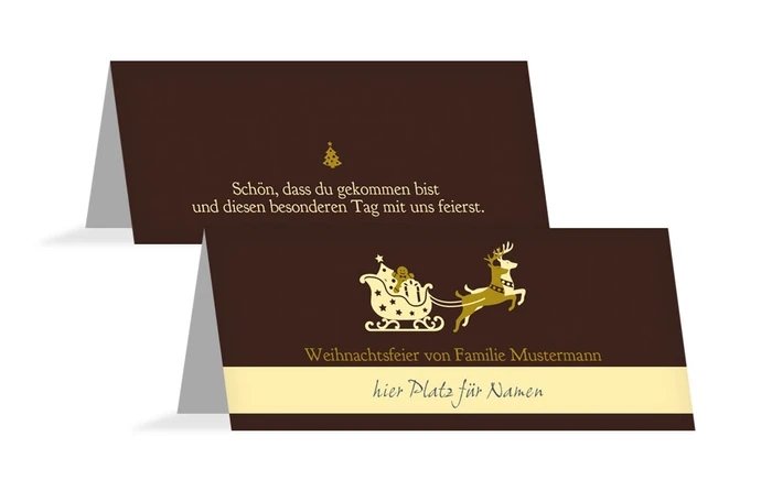 Weihnachtstischkarte Kutsche Weihnachtstischkarte Kutsche
