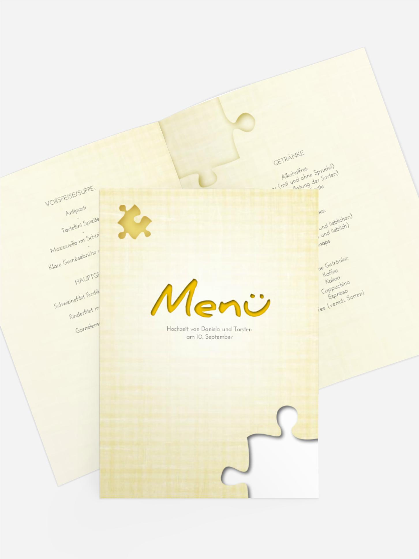 Menükarte Puzzle Menükarte Puzzle