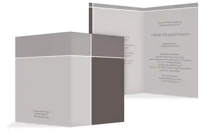 Dankeskarte discreet cross hoch