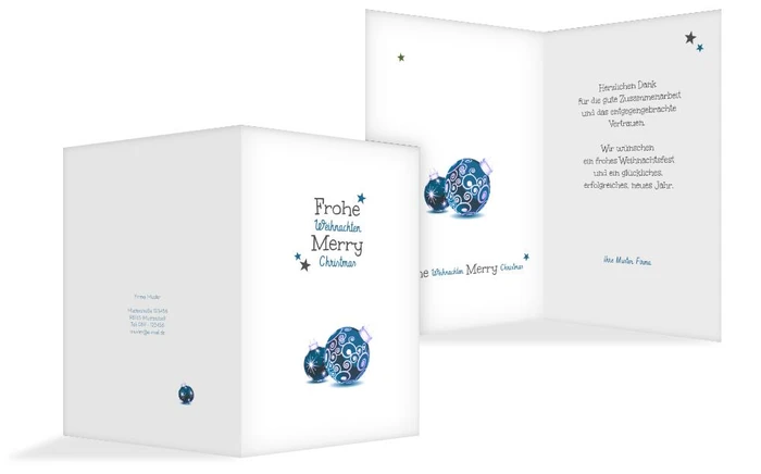 Weihnachts Grußkarte geschäftlich Weihnachtskugeln